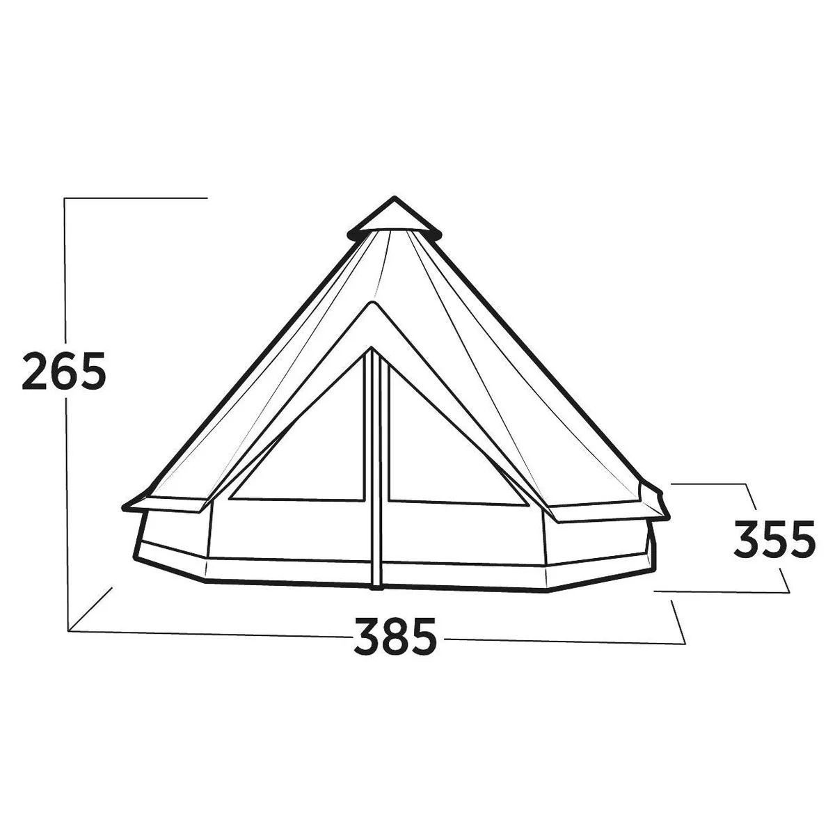 Easy Camp Vaulen Tipi Tent Dark Sand 7 Person - Image 7