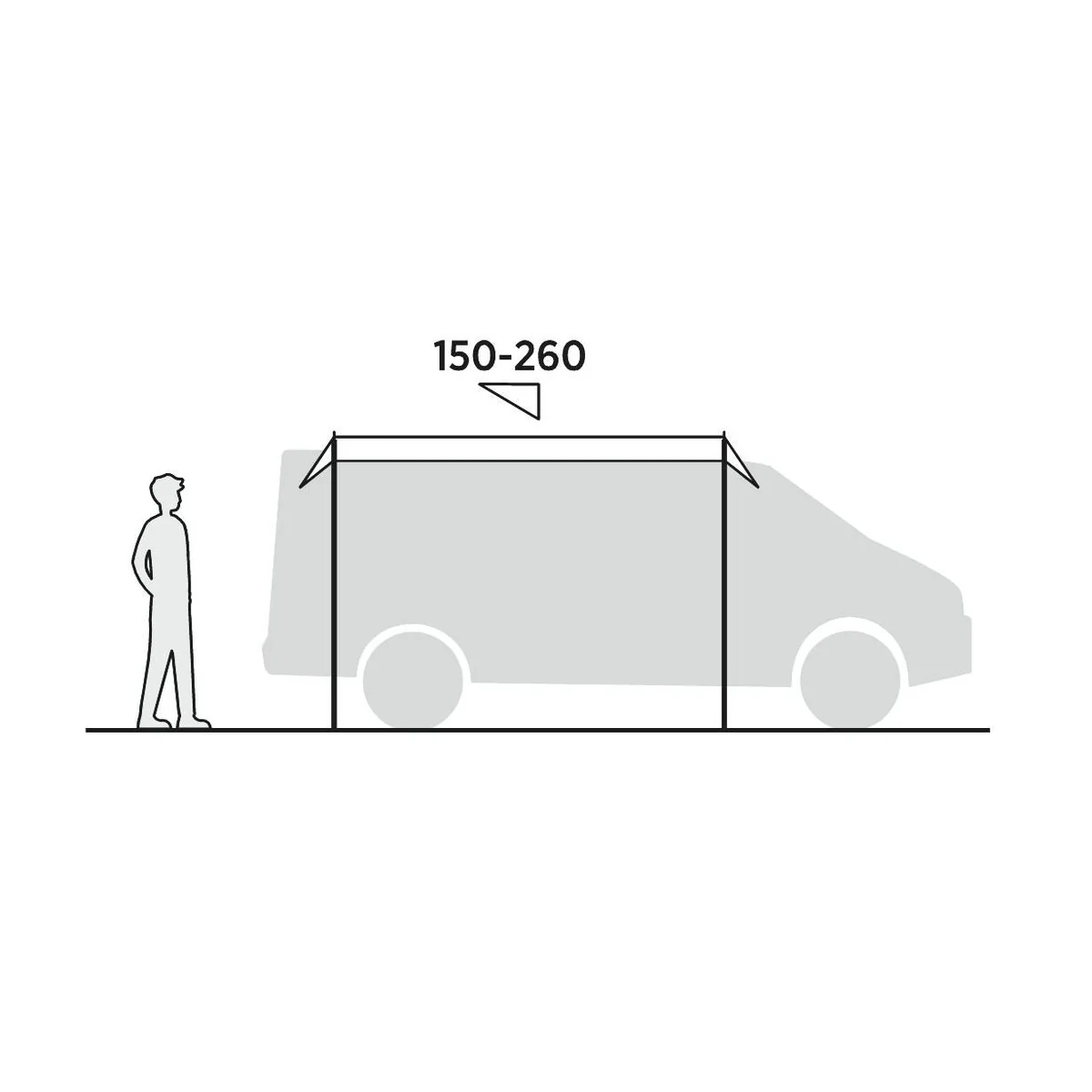 Easy Camp Voss Campervan Canopy Sun Shade (150-260cm Height) - Image 6