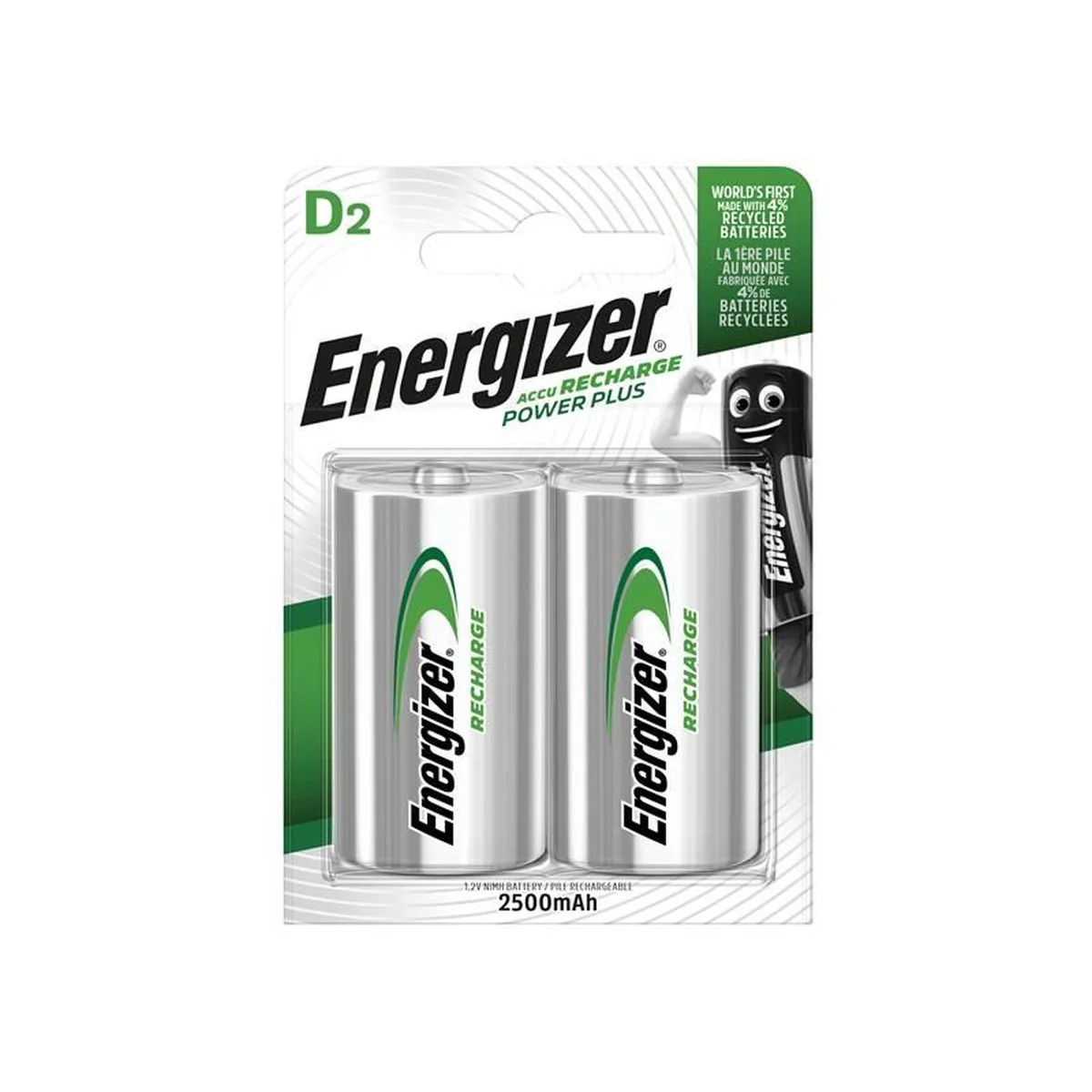 Energizer® Recharge Power Plus D Cell Batteries RD2500 mAh (Pack 2) - Image 3