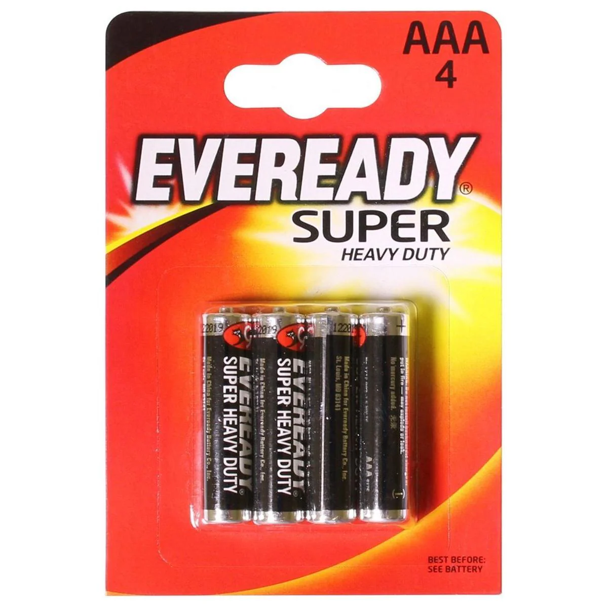 Eveready AAA Zinc Battery (x4) for Small Electronic Devices