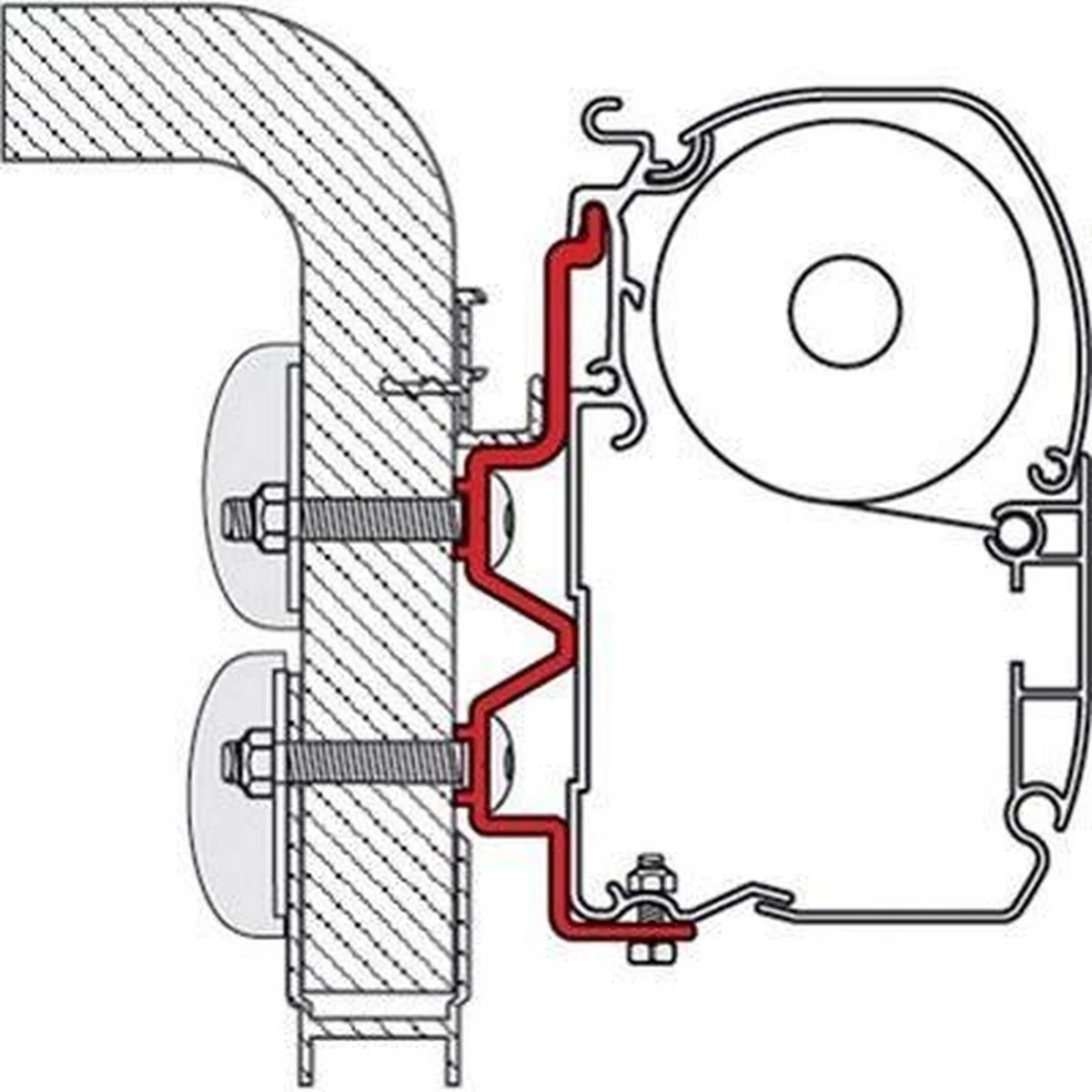 Fiamma 350cm Adapter Bracket Hymer Camp for F45 F70 Awning Mounting 98655-276
