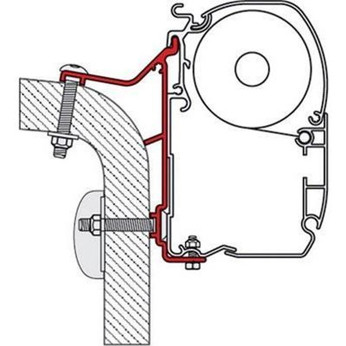 Fiamma 400cm Adapter Bracket for Hymer Van/B2 for F45 F70 Awnings 98655-245