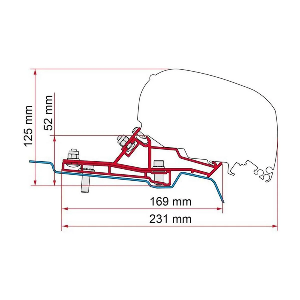 Fiamma Adapter Ford Transit Van RHD H2-L2 290 (98655Z188)