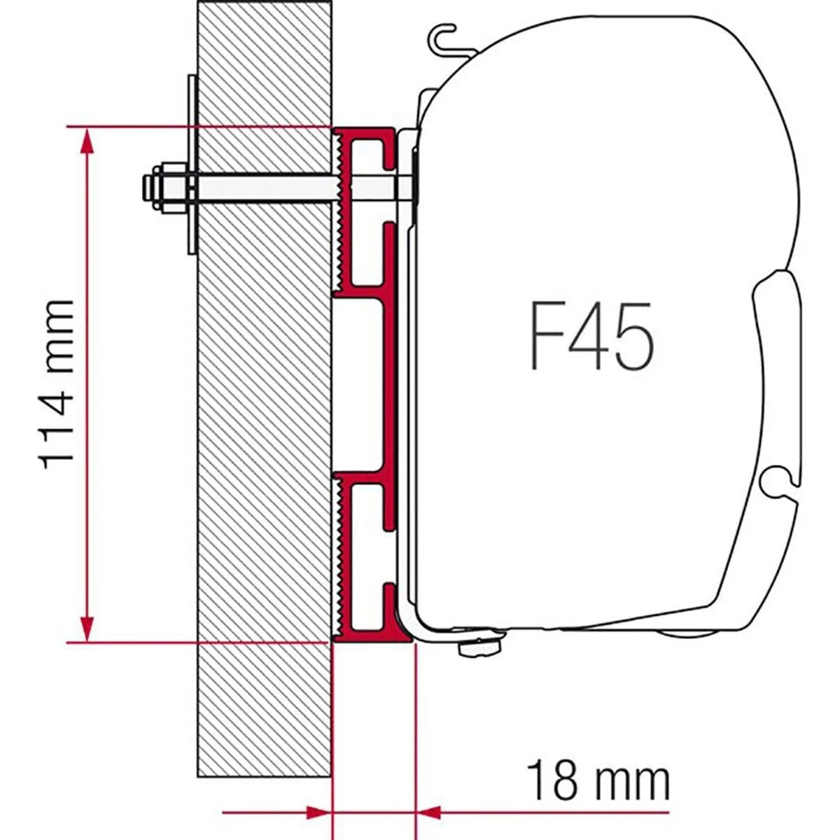 Fiamma Adaptor D 8cm: Sturdy and Reliable Accessory Attachment