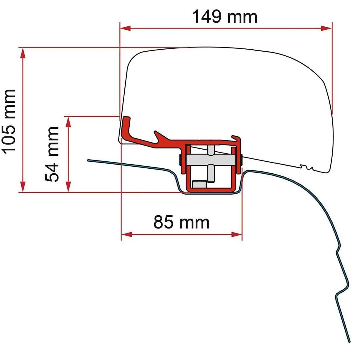 Fiamma Adaptor for F40 Awning on VW T5/T6 RHD: Easy and Convenient Compatibilit