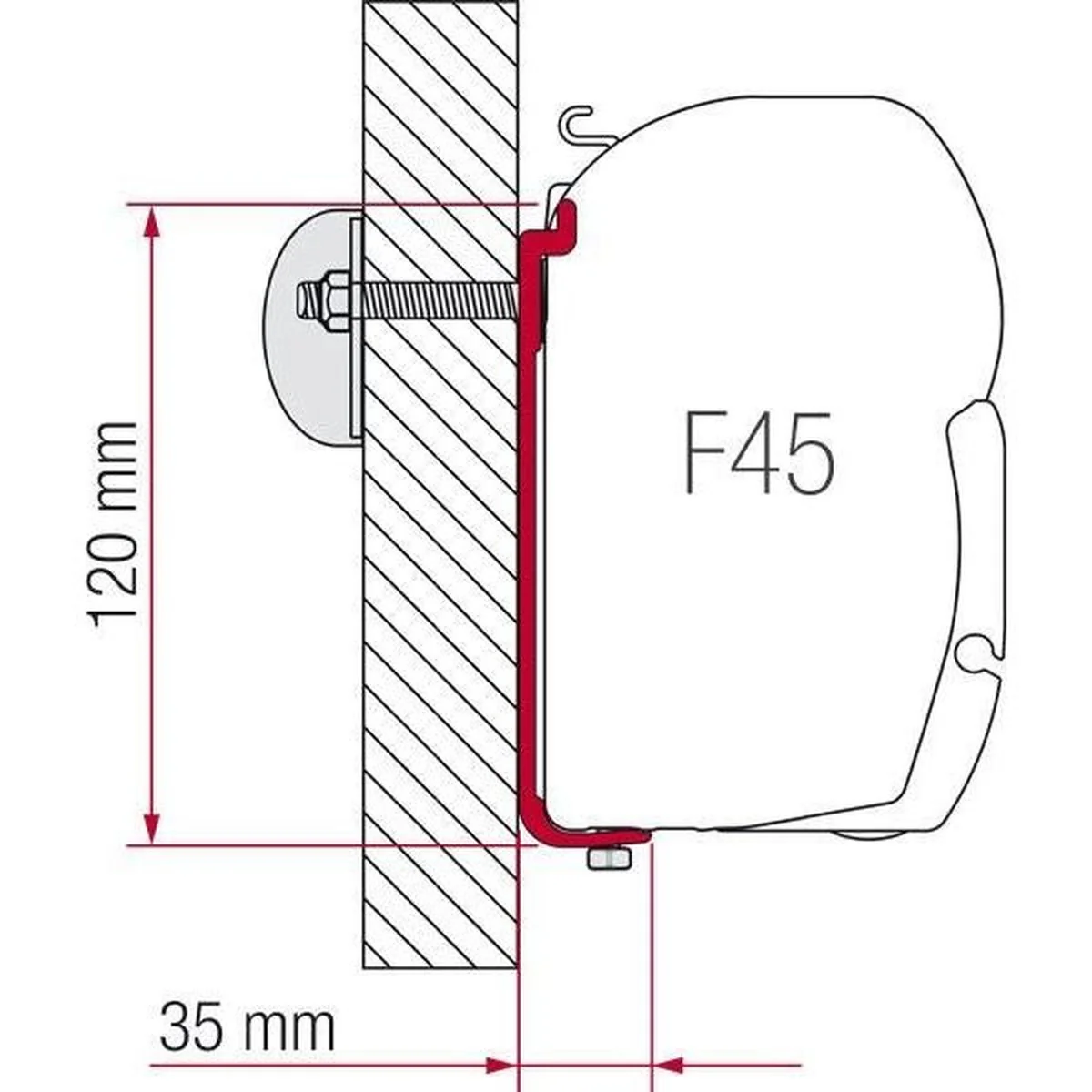 Fiamma As300 Adaptor Bracket For F45 F70 Awning Motorhome Caravan Fitting Kit 98655-503 - Image 2