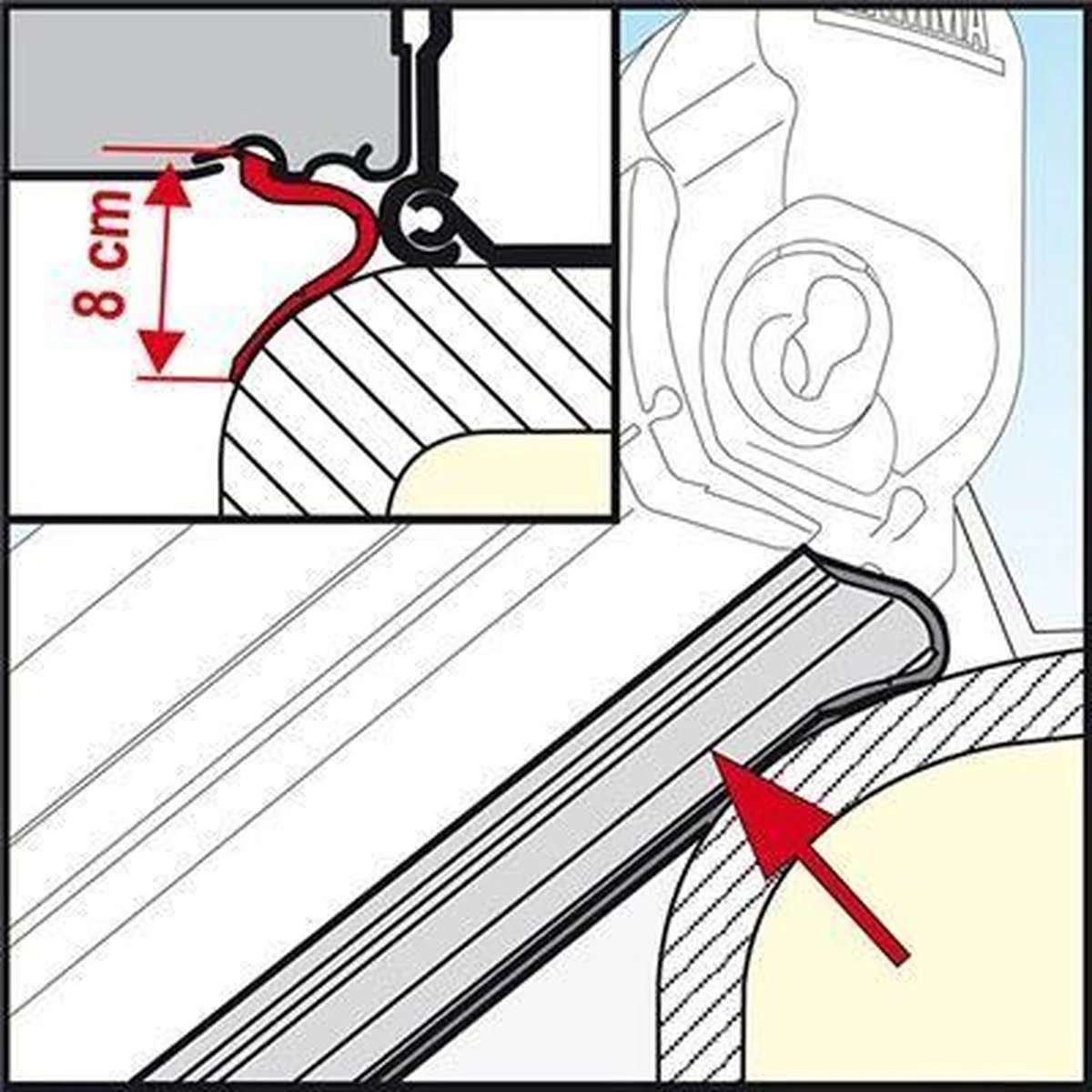 Fiamma Bad Weather Rain Guard Kit Lower For F45 Awning 5.5M 550Cm 98655Z017 KIT