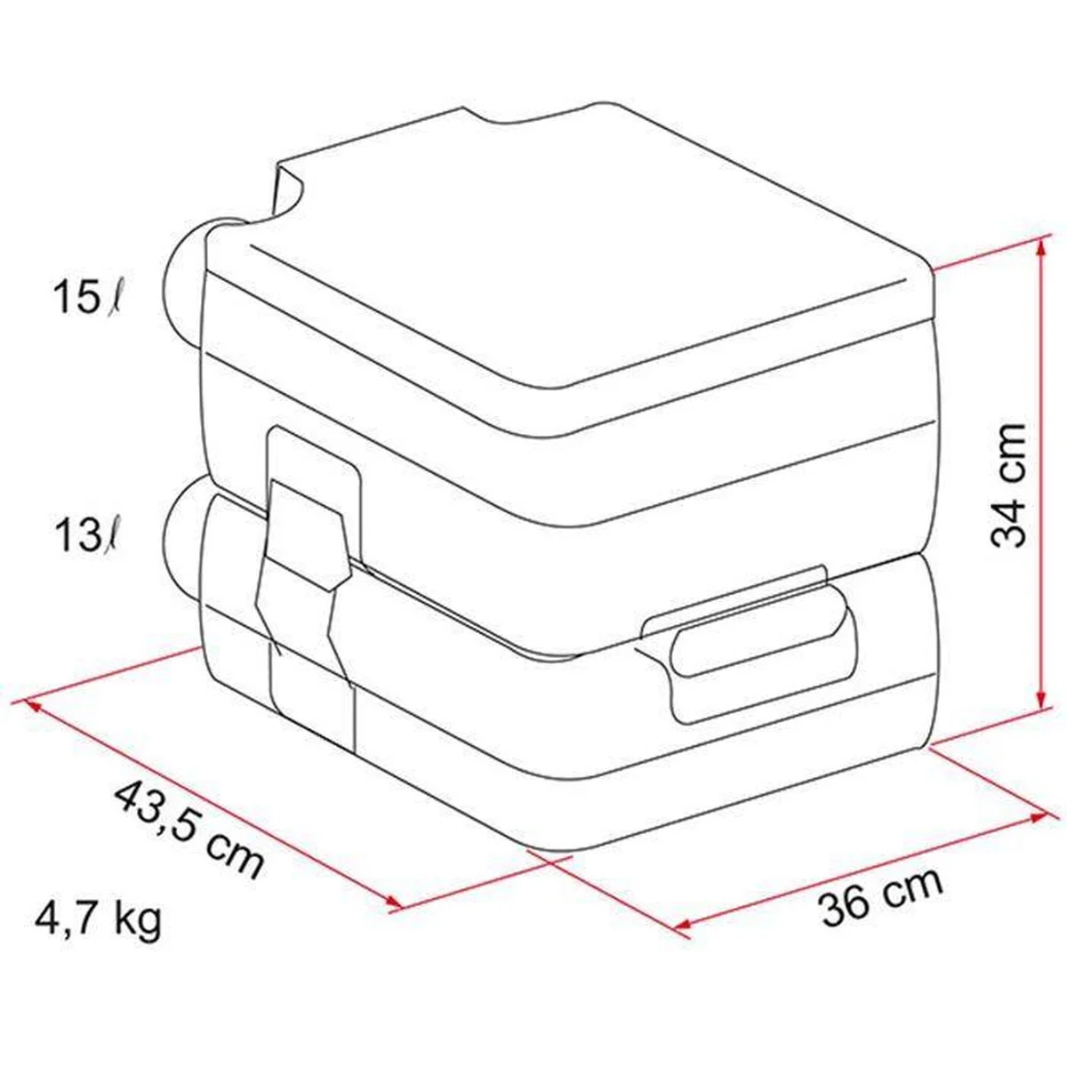 Fiamma Bi-Pot 34 Caravan Campervan Camping Boat Disabled Portable Toilet 01354-01- - Image 3