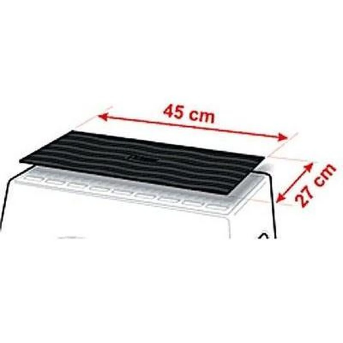 Fiamma Black 27 X 45 Cm Step Mat For Magnum Fiamma Single Step Anti Skid Rubber 06374-01-