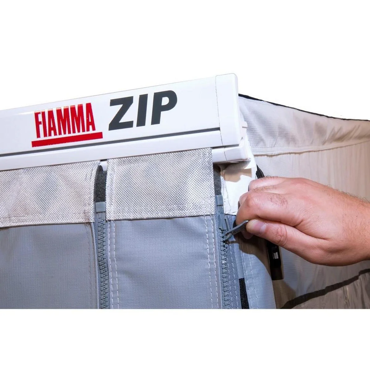 Fiamma Caravanstore Zip Top XL 500 Royal Blue Fabric (06771H02Q) Manual Awning Rail - Image 3