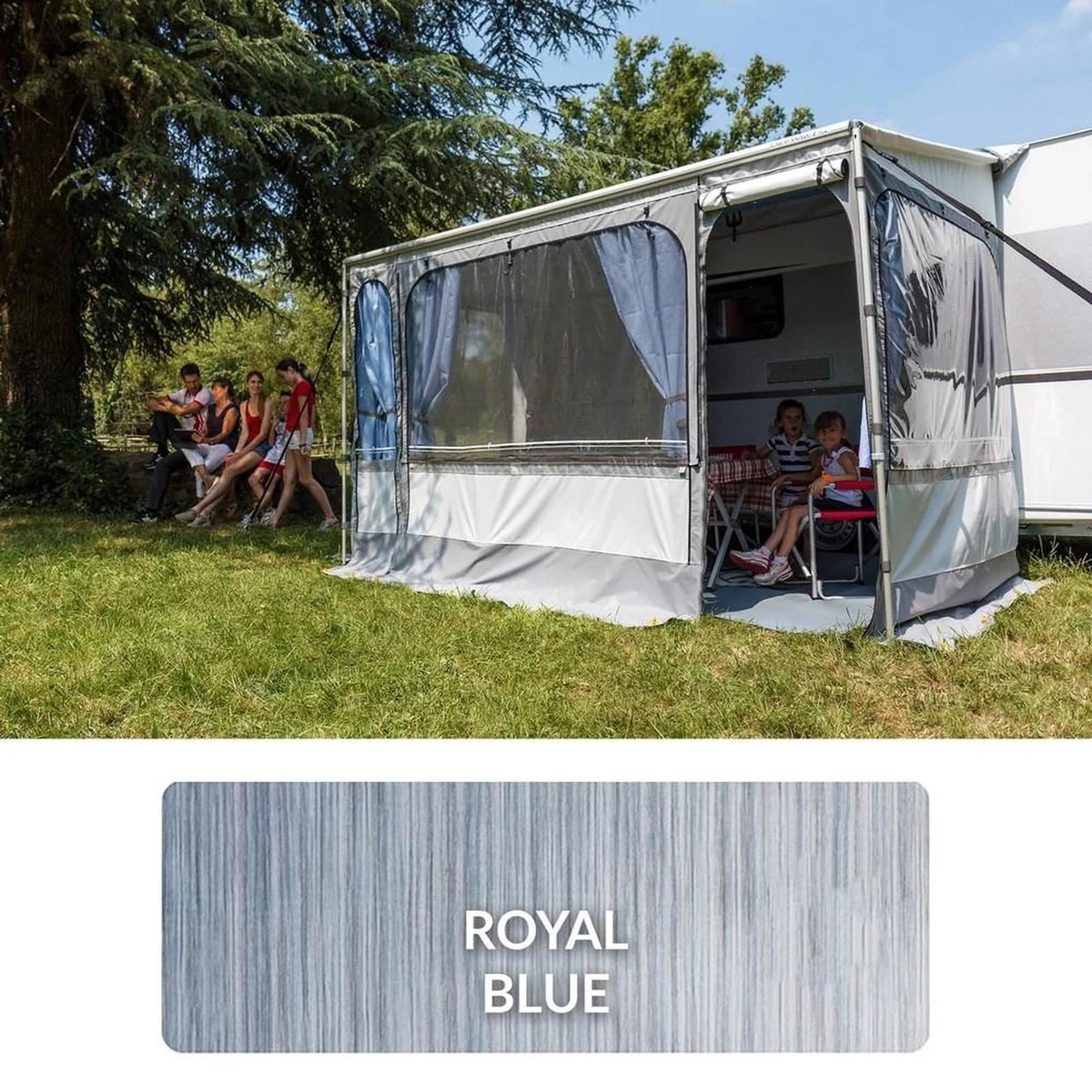 Fiamma Caravanstore Zip Top XL 550 Royal Blue Fabric (06771L02Q) Manual Awning Rail