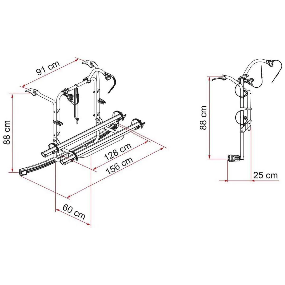 Fiamma Carry-Bike Bike Carrier Rack for Ford Transit / Tourneo Custom Deep Black (02096-06A) - Image 2