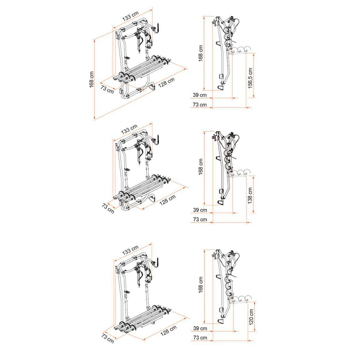 Fiamma Carry-Bike Frame for VW Crafter Campervan 3 Bike Carrier Aluminium - Image 2