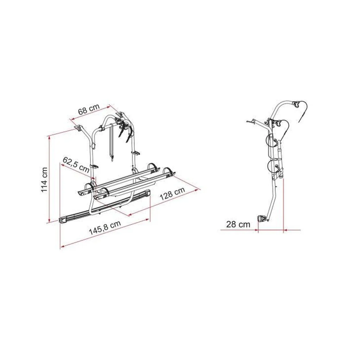 Fiamma Carry-Bike Psa - Deep Black Rear Mounted Bike Carrier - Image 2
