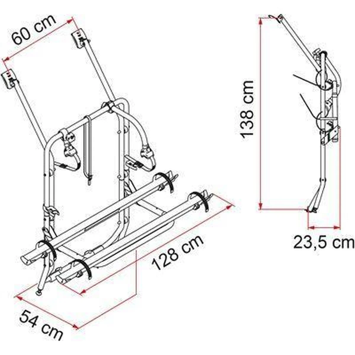 Fiamma Carry Bike Volkswagen VW T4 With Single Rear Door 2 Bicycle Cycle Carrier - Image 3