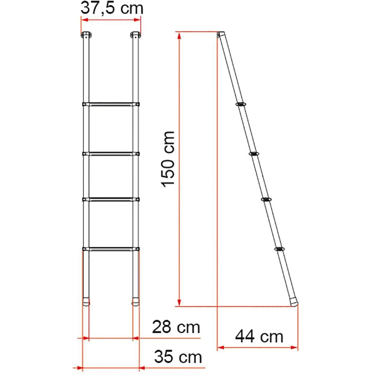 Fiamma Deluxe 4B Bunk Ladder (02426-12-) - Image 3