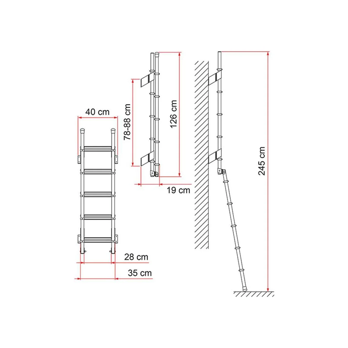 Fiamma Deluxe 5D Folding Ladder - Image 2