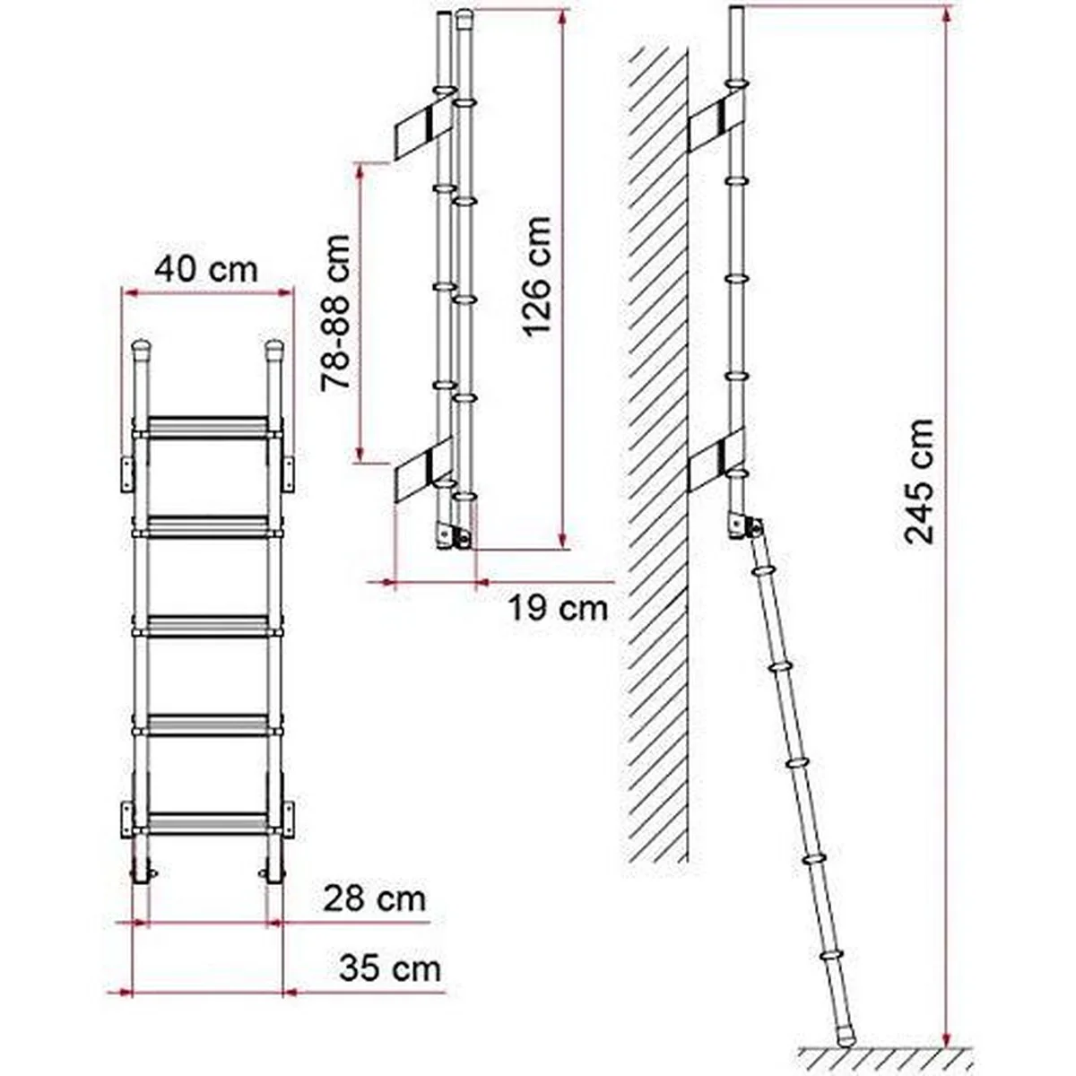 Fiamma Deluxe 5D Ladder 02426-08A - Image 2