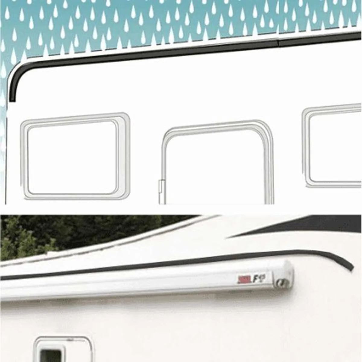 Fiamma Drip Stop 500 Gutter in Deep Black 5m (03922F01A) - Image 2