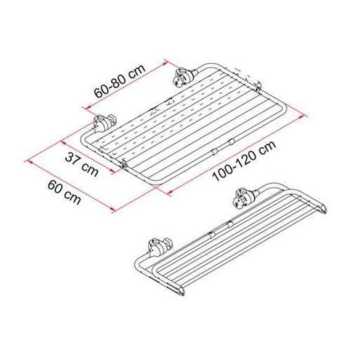 Fiamma Easy Dry Carry Bike Clothes Airer Drying Rack Motorhome Campervan Caravan 06306-01- - Image 4