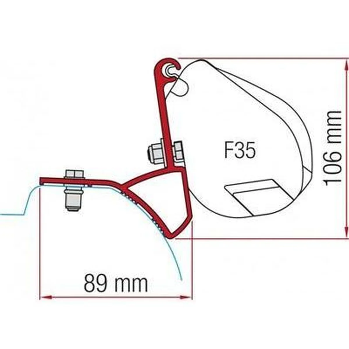 Fiamma F35 Awning Adapter Bracket Kit For Trafic Vivaro Talento Nissan Rapido 98655Z020