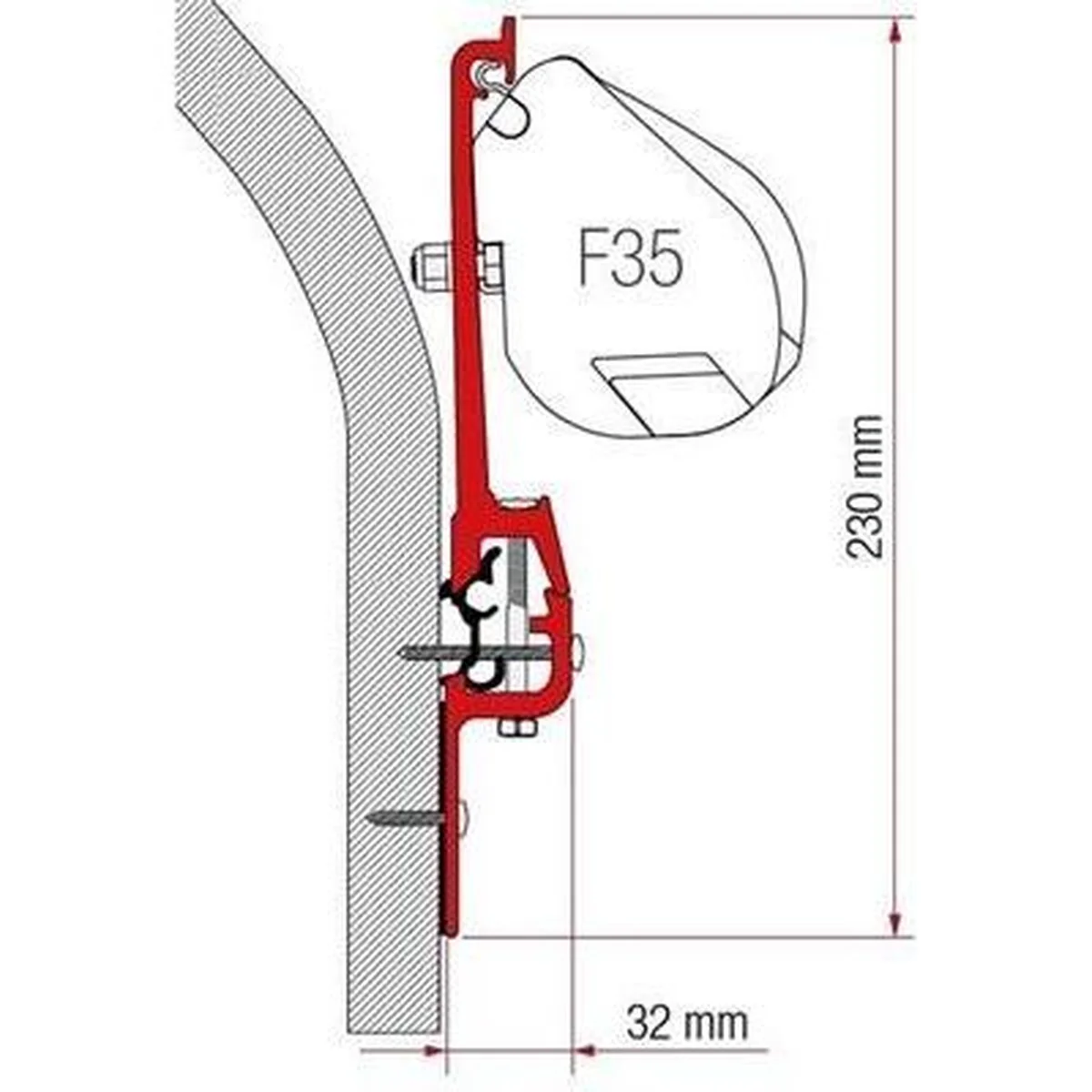 Fiamma F35 Awning Mounting Bracket Kit Eriba Touring Caravan 98655Z009 98655Z009