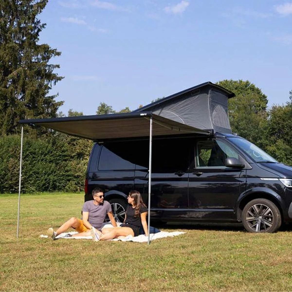 Fiamma F43van 300 Awning Deep Black - Royal Grey Fabric (08833B02R) - Image 3