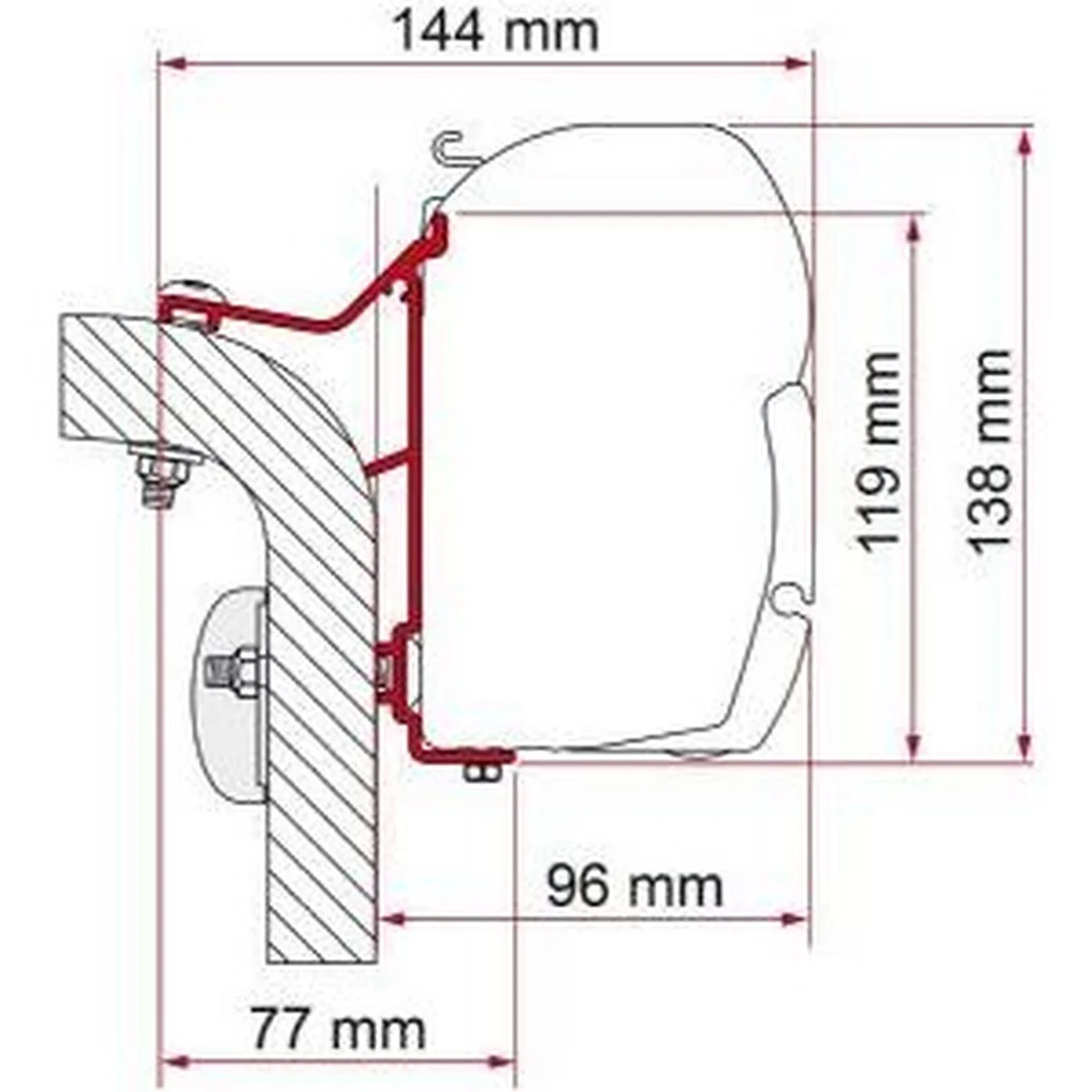 Fiamma F45 Adapter Kit Hymer Van/B2 450Cm 98655-246