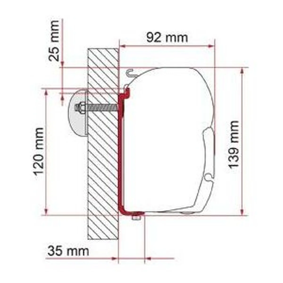 Fiamma F45/F70 Adapter Kit As 400 3 Pieces 45M-5M Awnings 98655-390