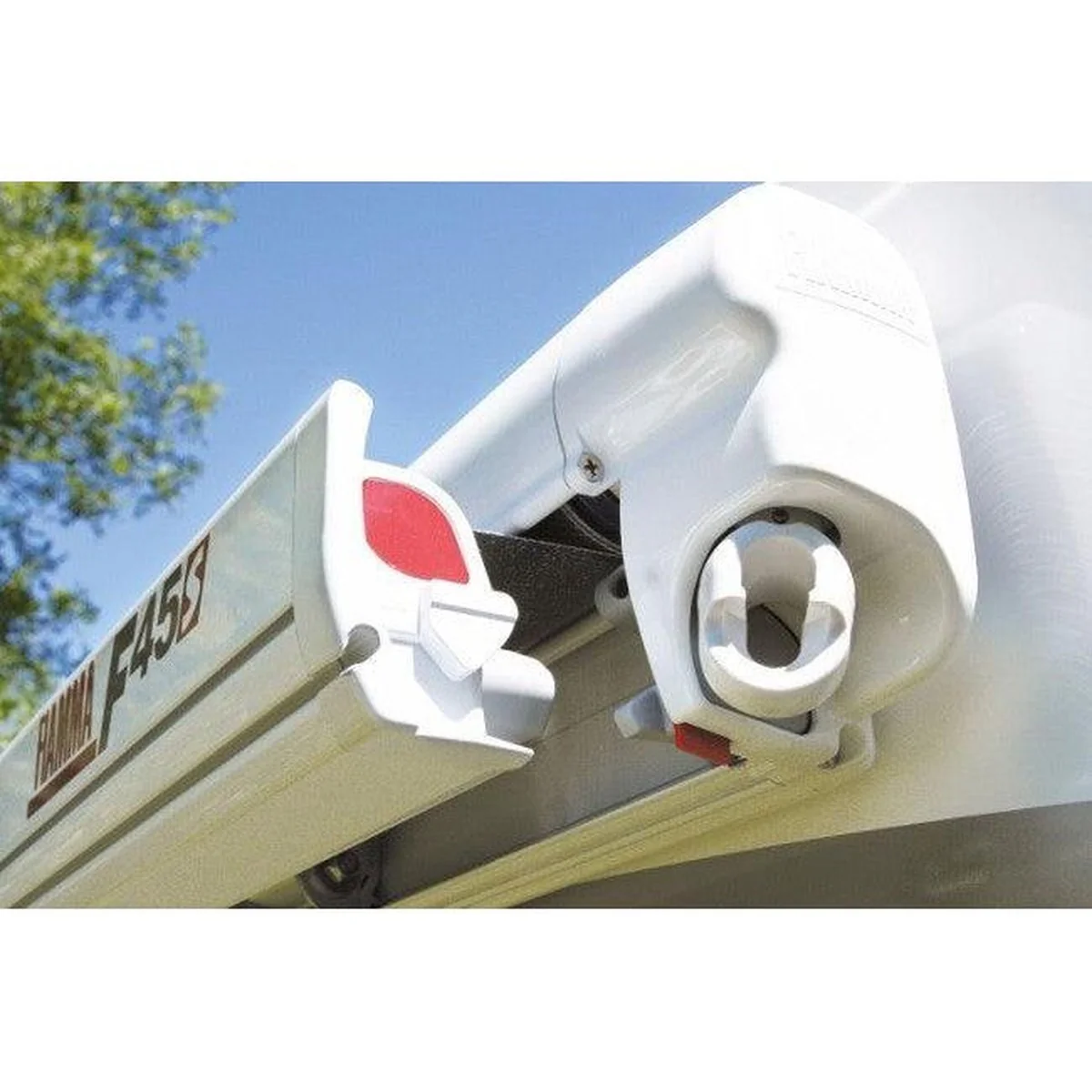 Fiamma F45 S Winch Awning Wind Out 300 Polar White Royal Blue Fabric 06280A01Q - Image 3