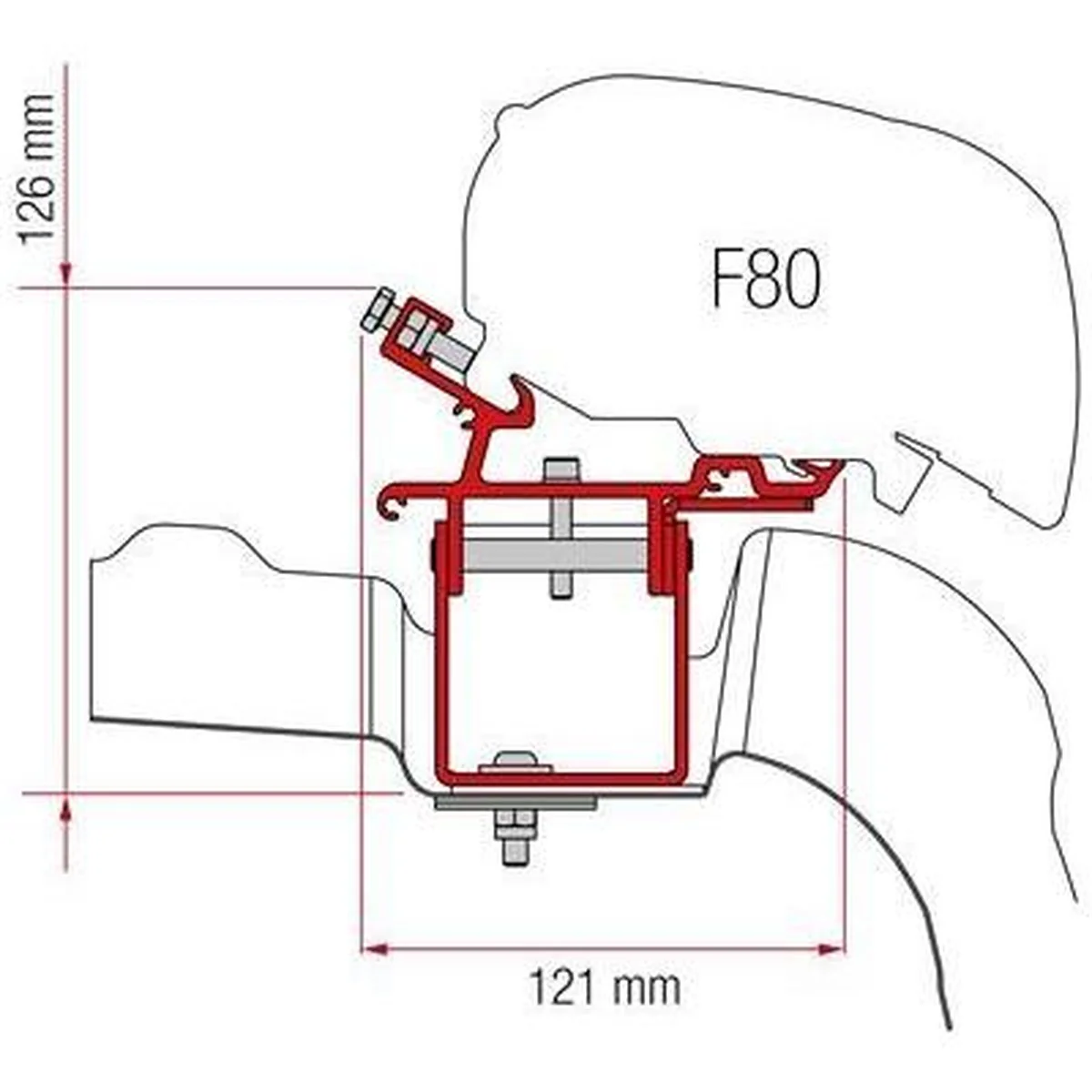Fiamma F65 F80 Awning Adapter Brackets Kit Vw Crafter Man L3 H3 After 2017 98655Z043