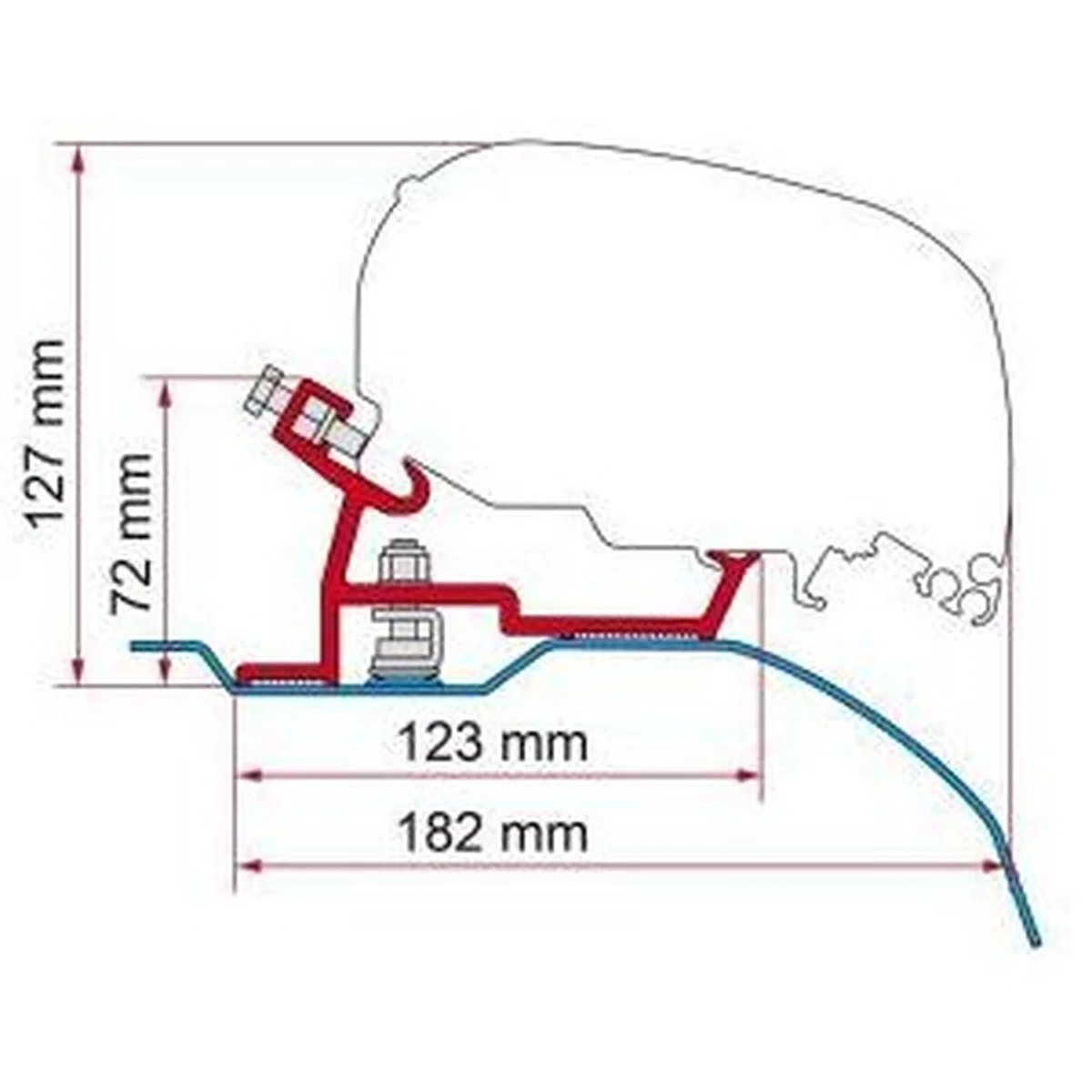 Fiamma F80/F65 Adapter Fiat Ducato High Roof Long > 2006 98655-904