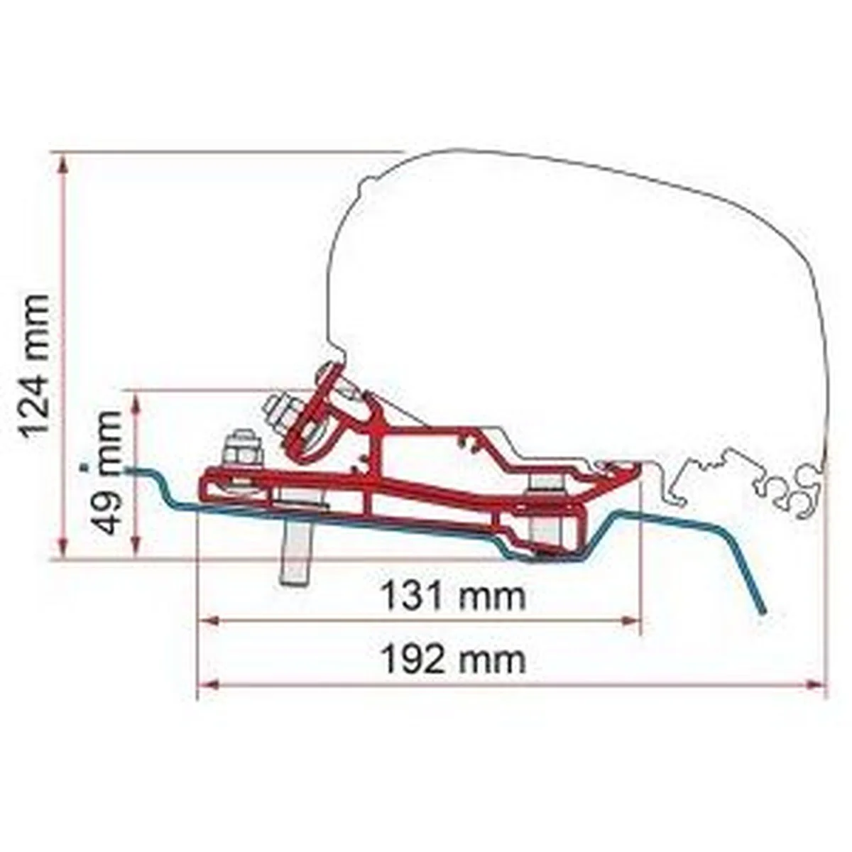 Fiamma F80/F65 Adapter Ford Transit H3 400 98655Z108