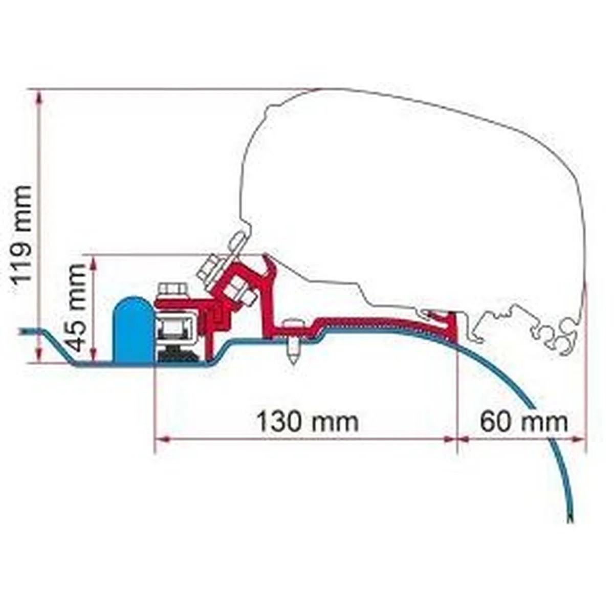 Fiamma F80/F65 Adapter Iveco Daily H2 98655-733
