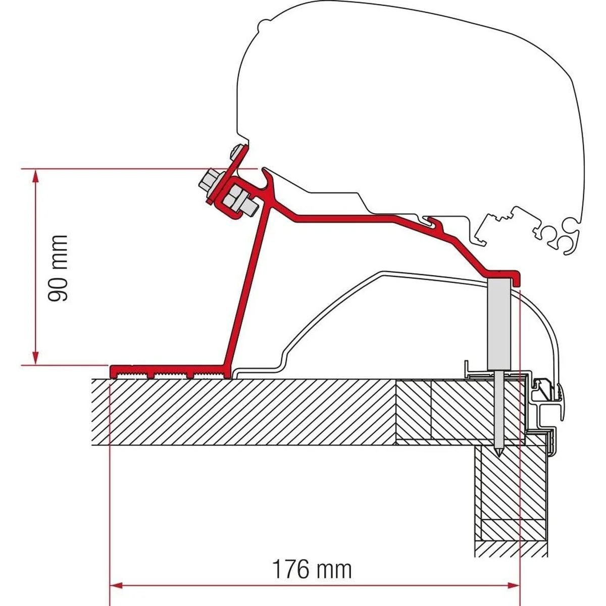 Fiamma F80/F65 Adapter Kit Hobby Caravan >2014 98655Z065
