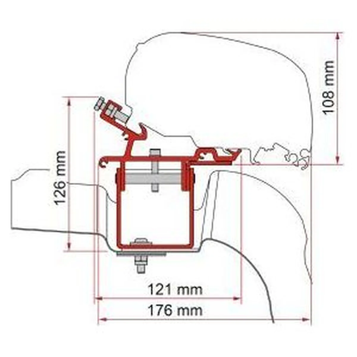 Fiamma F80/F65 Adapter Kit Vw Crafter L3 H3 No Rail Right Hand 98655Z058