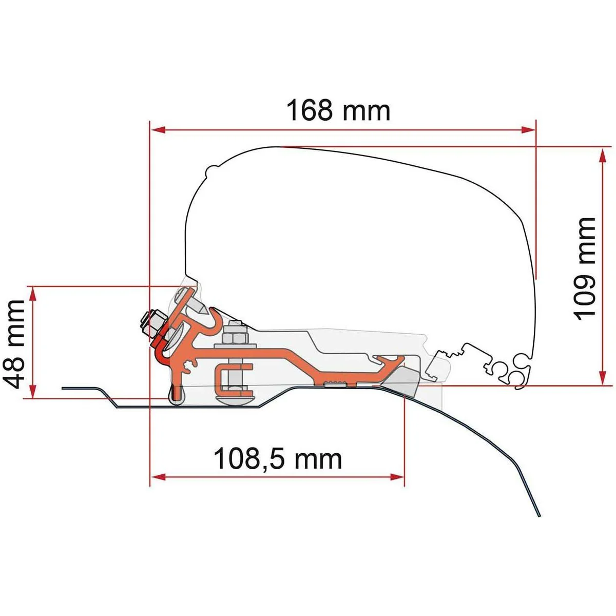 Fiamma F80 Kit for Ducato Low Profile (H2 L2/L3) 2006 On Black