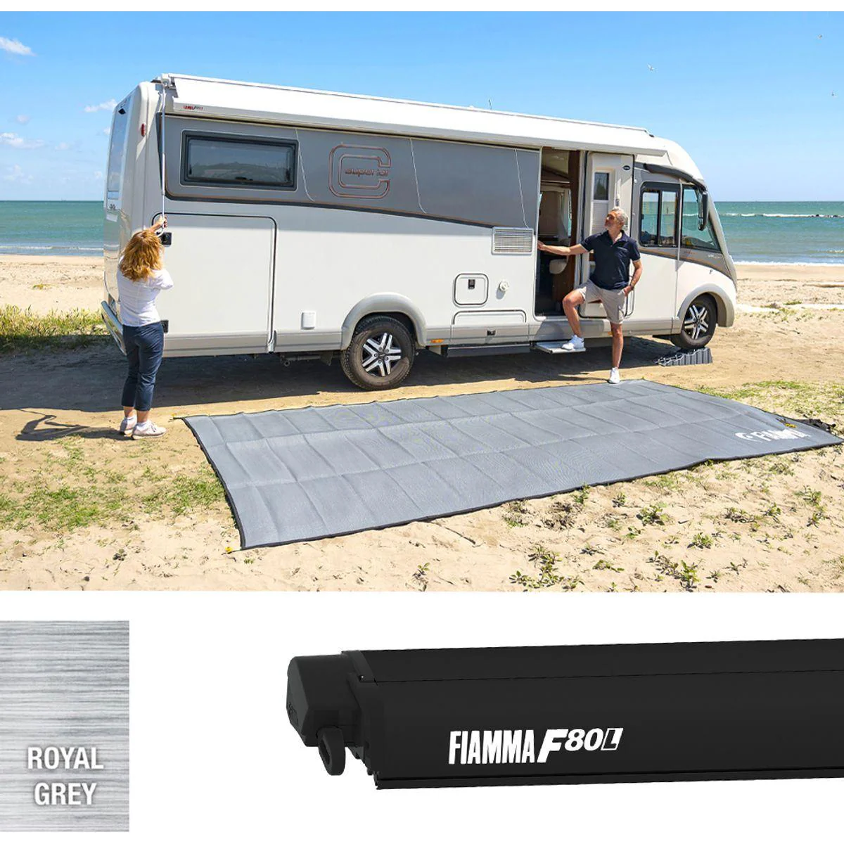 Fiamma F80L 500 Awning Deep Black Royal Grey - Image 2