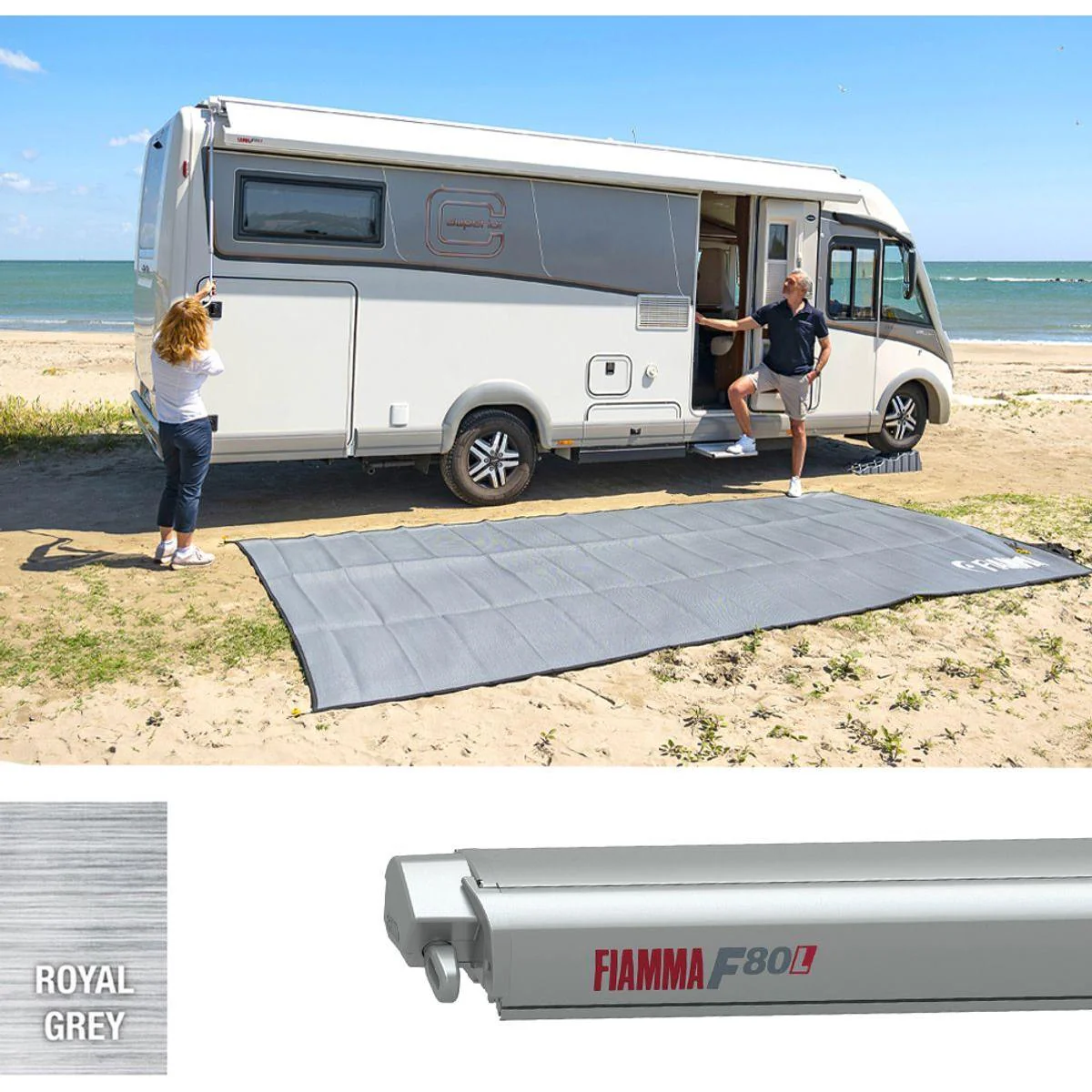 Fiamma F80L 550 Awning Titanium Royal Grey - Image 2
