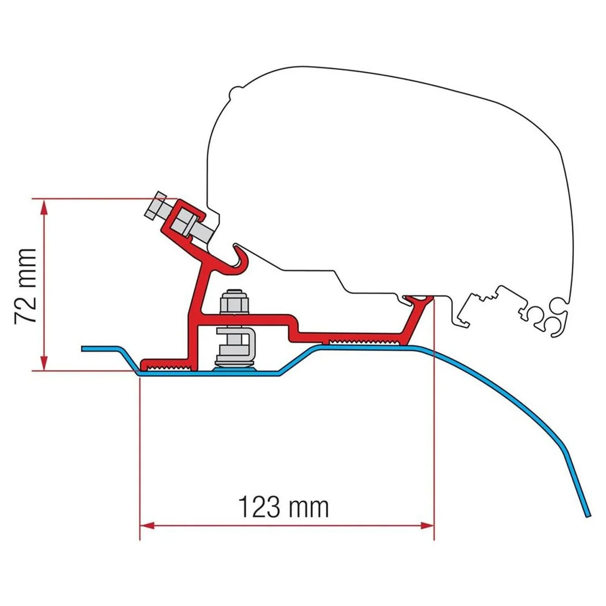 Fiamma F80S Awning, Fixing Bracket, Bike Carrier Bundle for Fiat Ducato L3 H2 Vans - Image 2