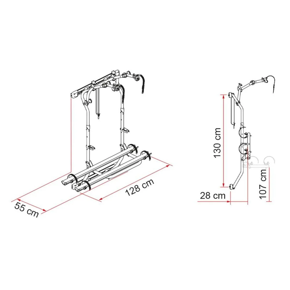 Fiamma F80S Awning, Fixing Bracket, Bike Carrier Bundle for Fiat Ducato L3 H2 Vans - Image 3
