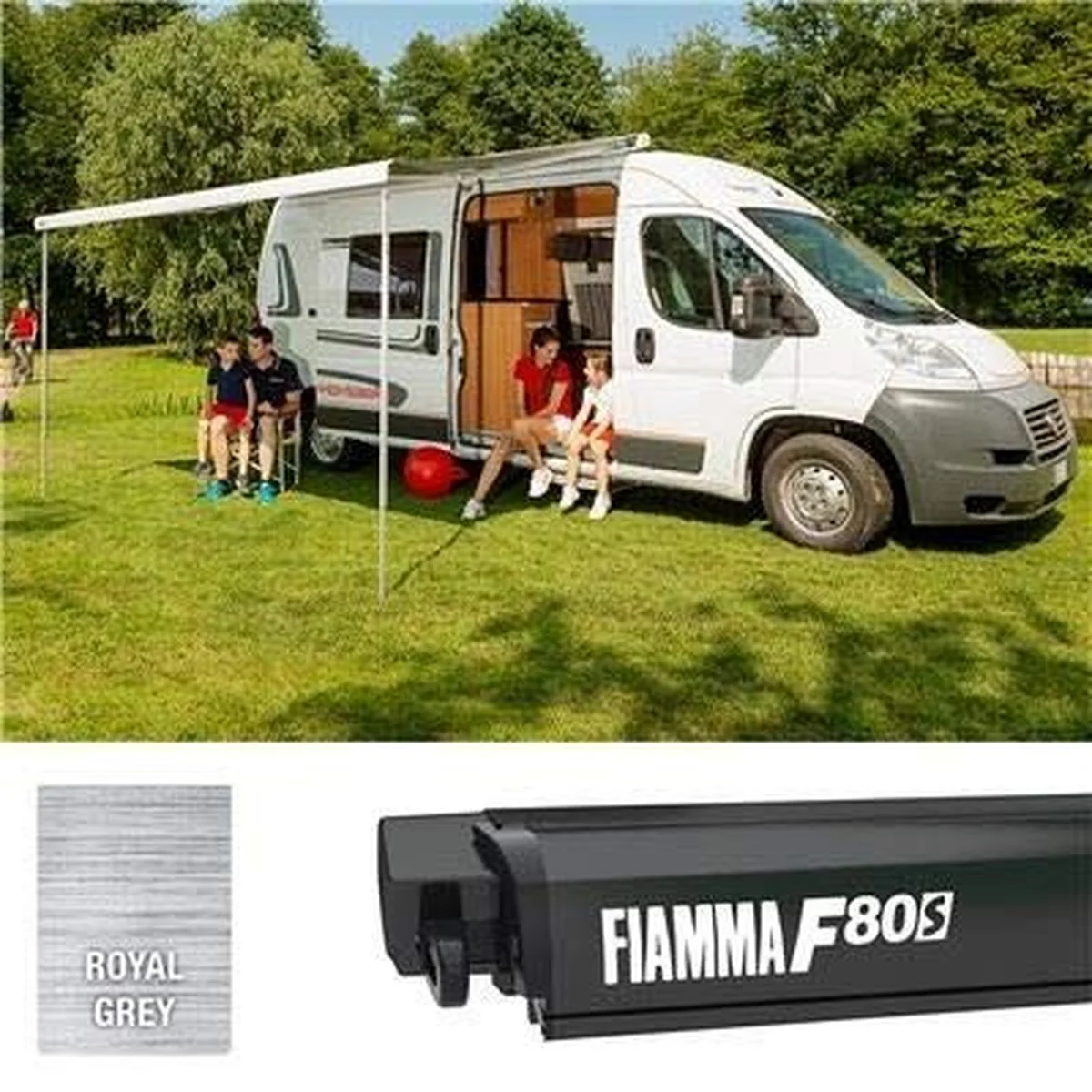 Fiamma F80S Deep Black 45M Royal Grey 07831G01R