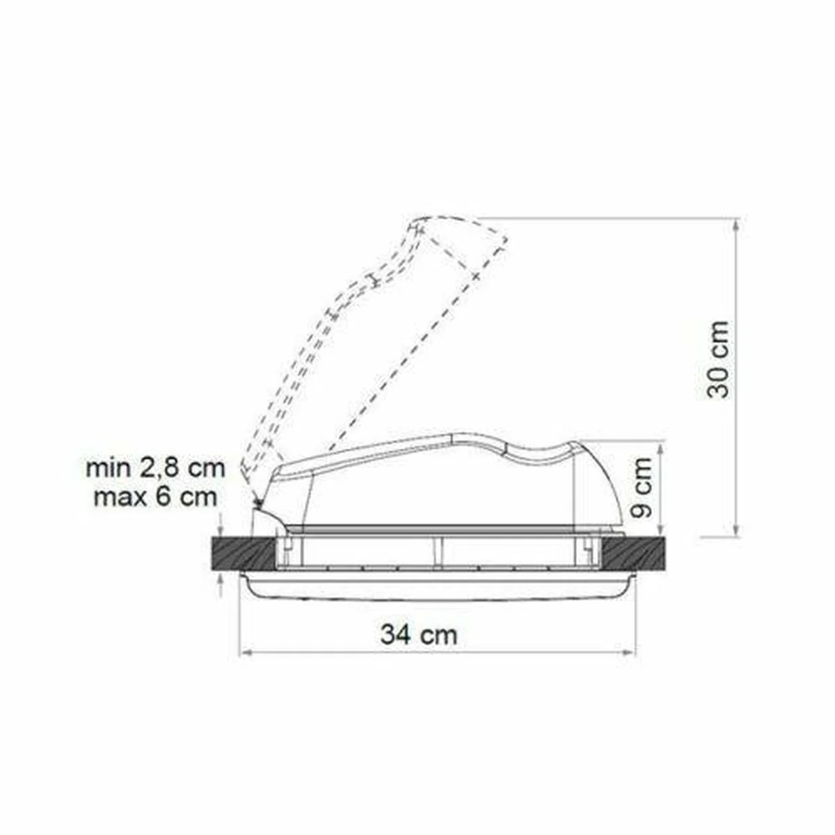 Fiamma Roof Vent 28 F - Crystal 280 x 280mm Skylight Roof Vent - Image 3