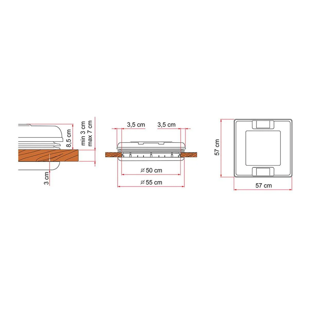 Fiamma Rooflight Vent 50 White for RV Roof Vent - Image 2