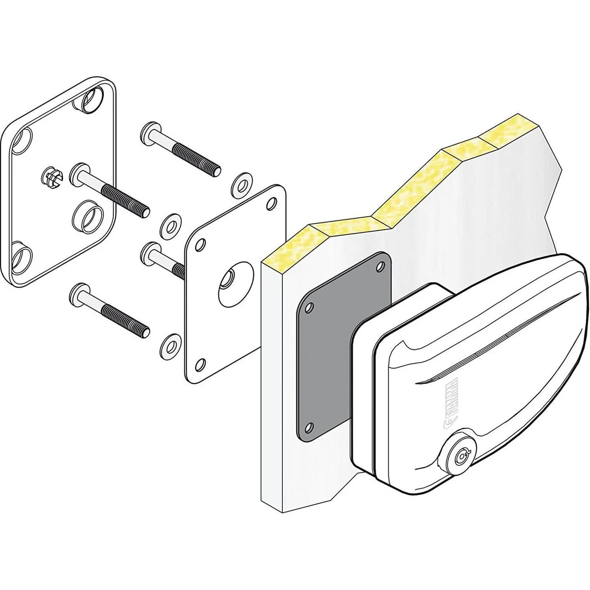 Fiamma Safe Door Frame White Security Lock Caravan Motorhome 08022-01- - Image 2