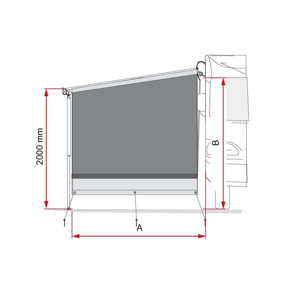 Fiamma Side Block 3/4 Length for F45/F80 Awnings (08835-01-) - Image 2