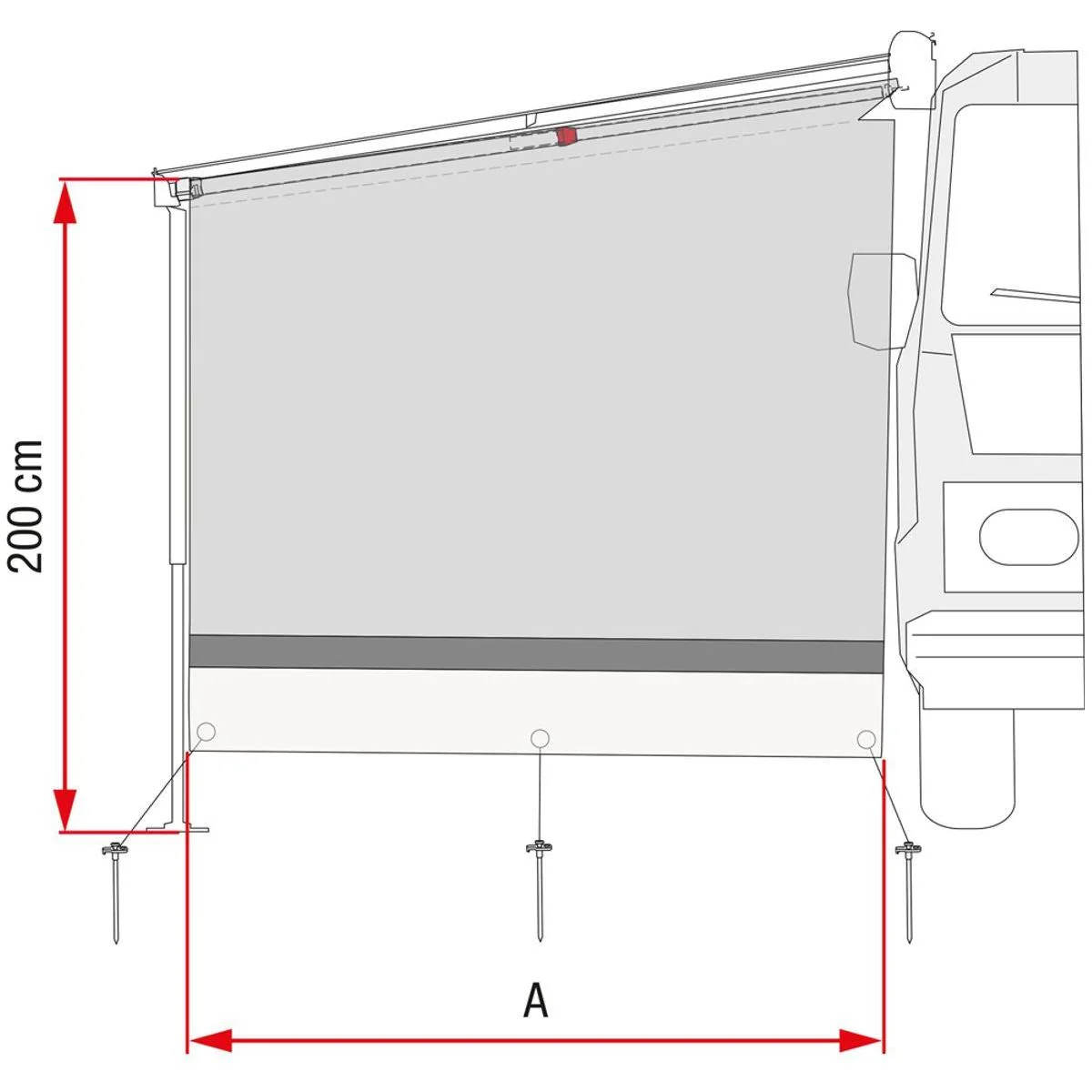 Fiamma Sun View Side for F45/F70/F65/F80 Side Sun Shade - Image 2