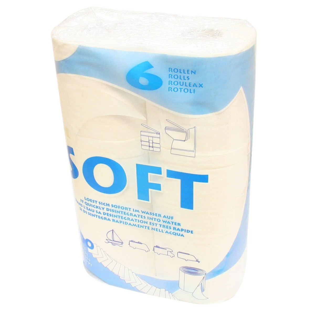 Fiamma Toilet Roll Paper 6 Pack Chemical Loo Tissue Potti Camper Camping Caravan 97312-010