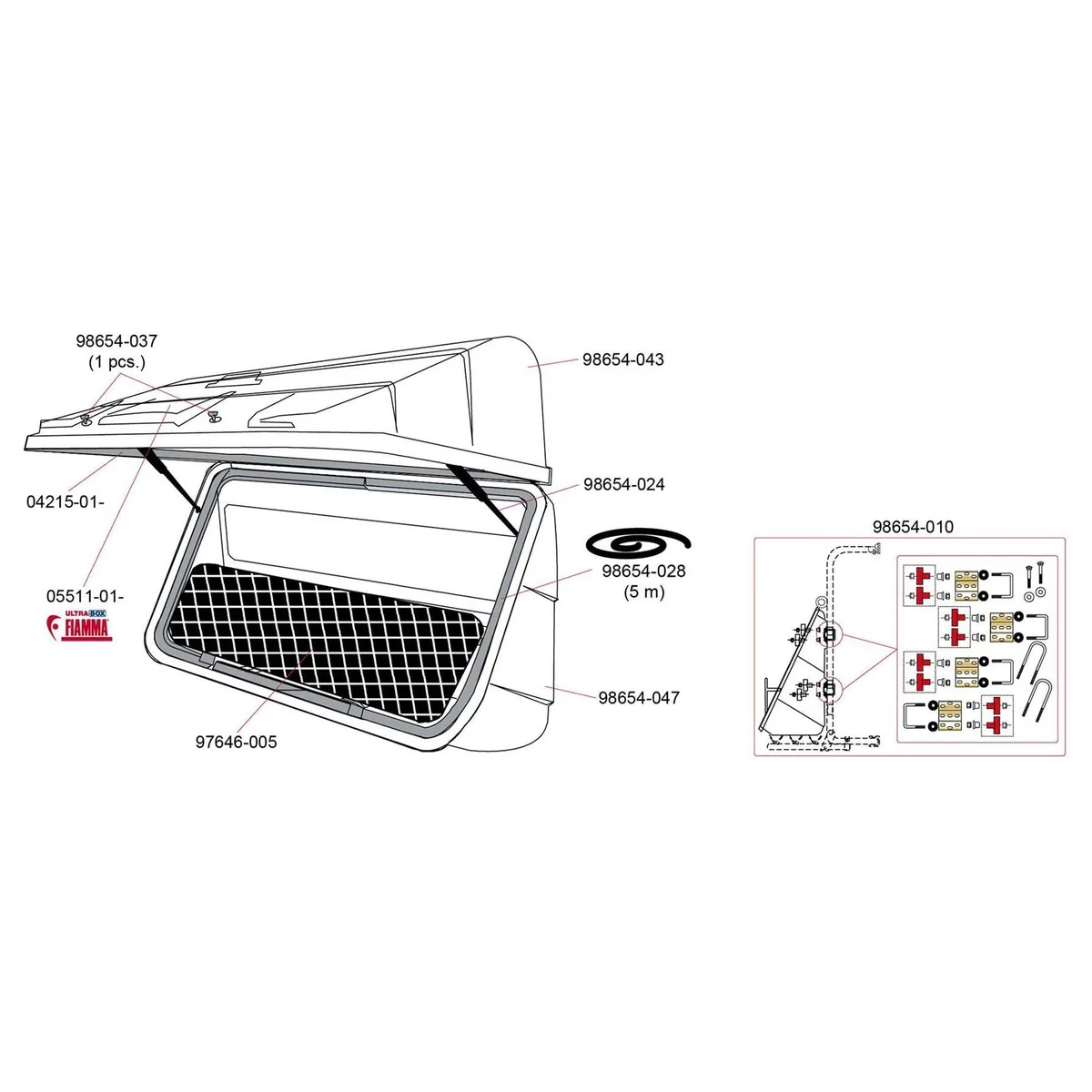 Fiamma Ultra Box 500 Rear Mount Storage Caravan Motorhome Carry Bike 04148-01 - Image 2