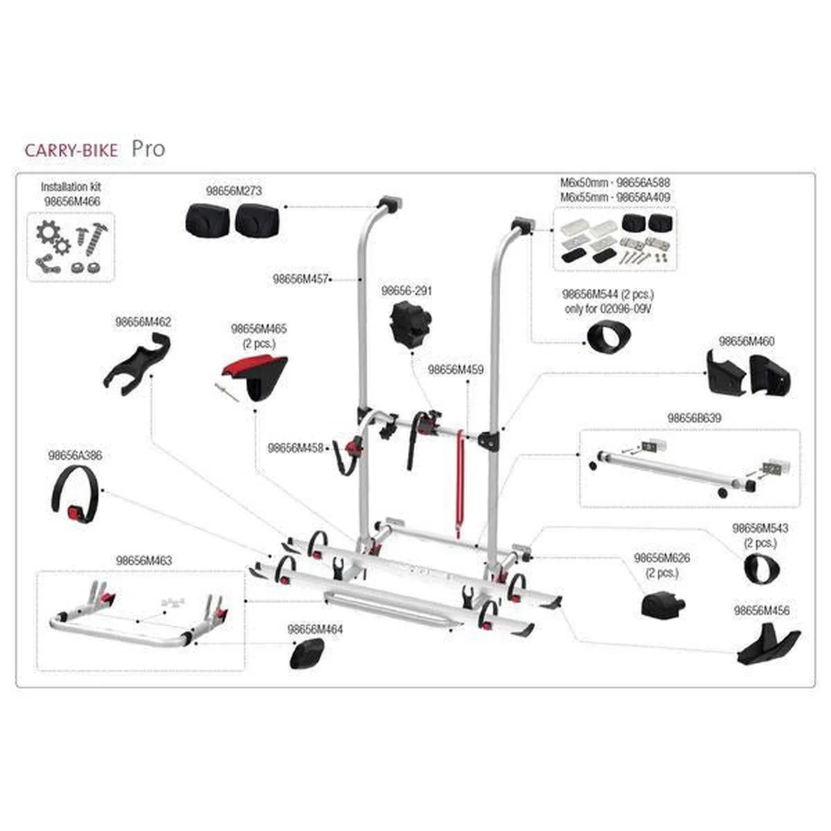 Fiamma Upper Fitting Sleeve for Carry Bike Pro Range (98656M544) - Image 2